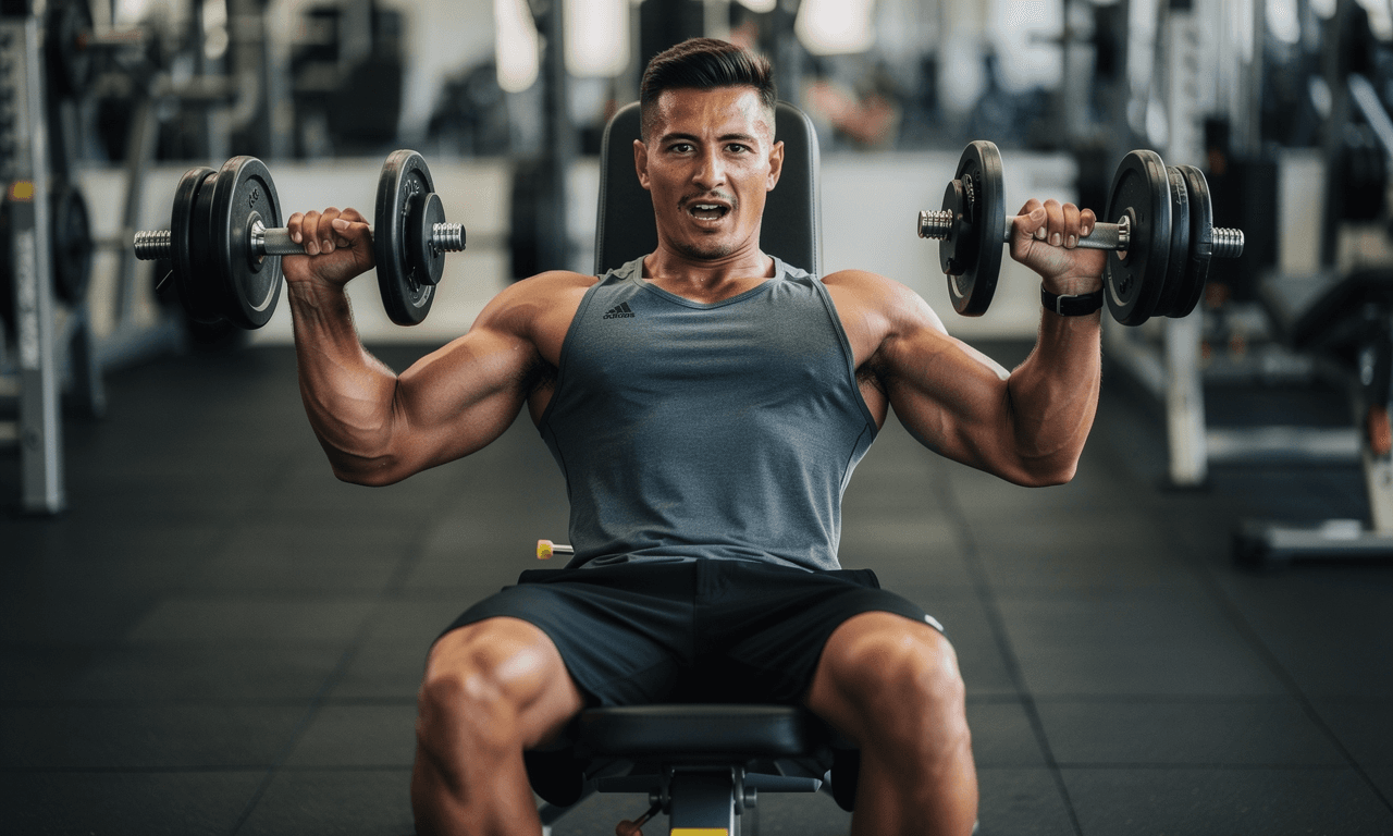 Lifter performing a controlled set in a modern gym.